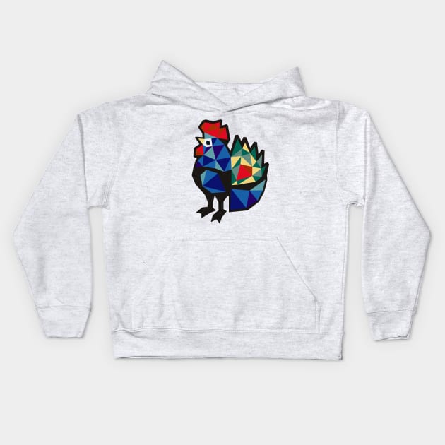 Polish Folk Rooster Kids Hoodie by XOOXOO